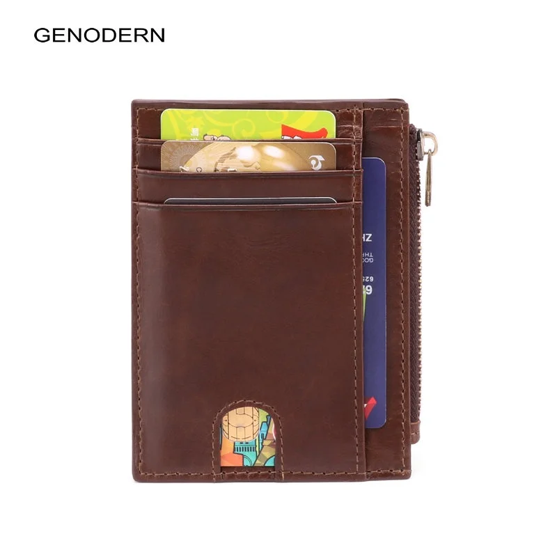 GENODERN RFID Genuine Leather Men's Card Holder with Coin Pocket Fashion Small Change Purse Card Holder Mini Card Wallet Coin Pu
GENODERN RFID Genuine Leather Men's Card Holder with Coin Pocket Fashion Small Change Purse Card Holder Mini Card Wallet Coin Pu