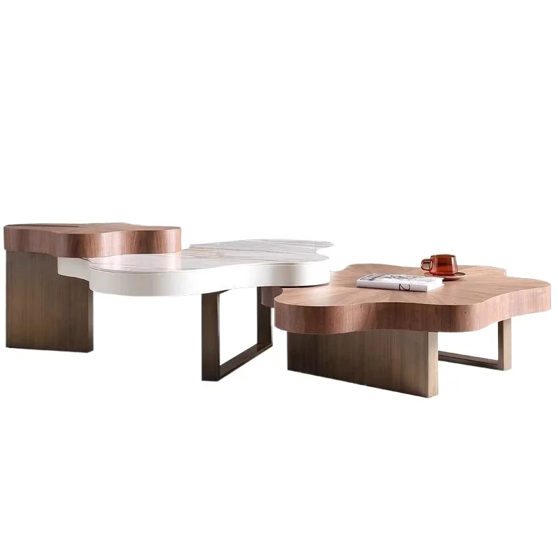 A complete set of solid wood integrated coffee table for living room and household use
A complete set of solid wood integrated coffee table for living room and household use