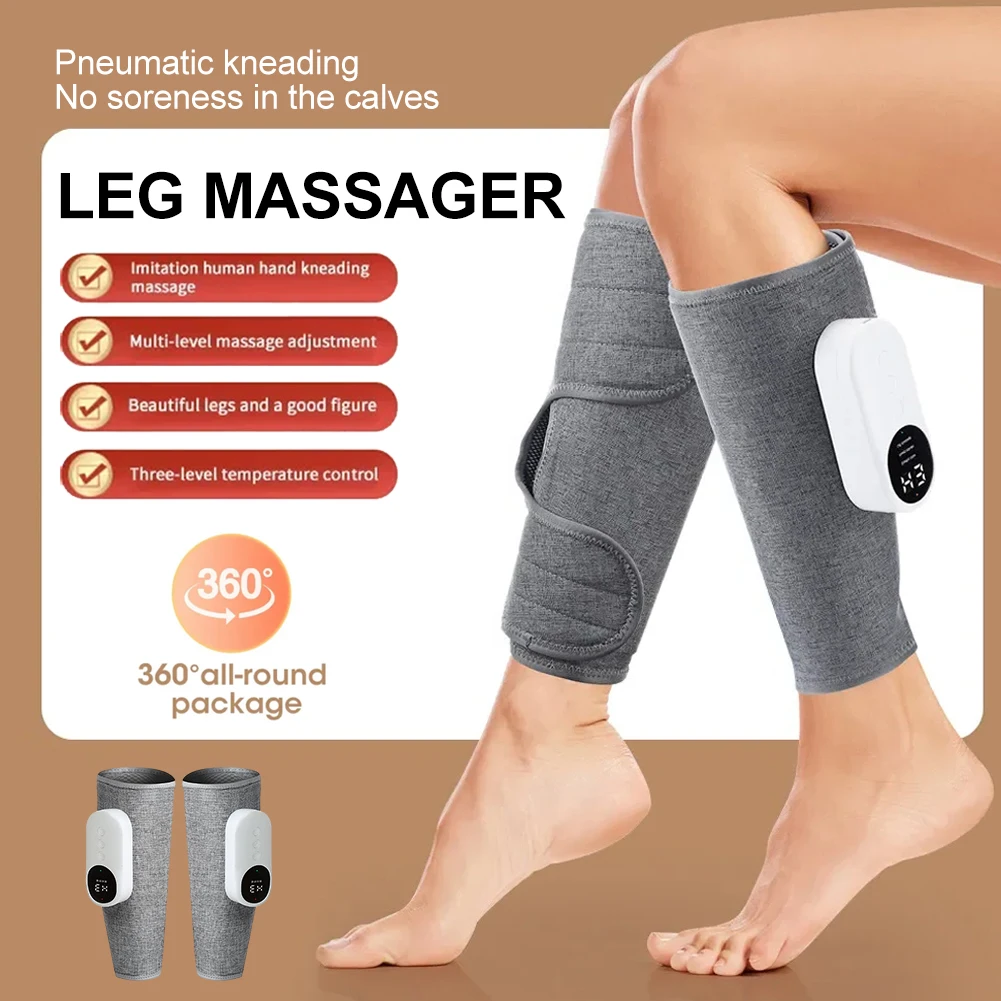 

360° Air Pressure Calf Massager Eet Leg Massage Muscle Blood Warmer Hot Compress 3 Massage Mode Relax Leg Muscles 3 Temp Setting