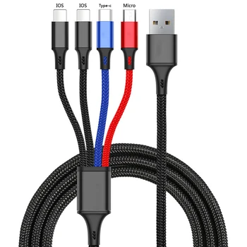 3A 4in1 3in1 USB 타입 C 케이블, 아이폰 14 13 12 프로 맥스 3 인 1 2 인 1 충전 케이블 화웨이 샤오미 용 마이크로 USB 타입 C 케이블