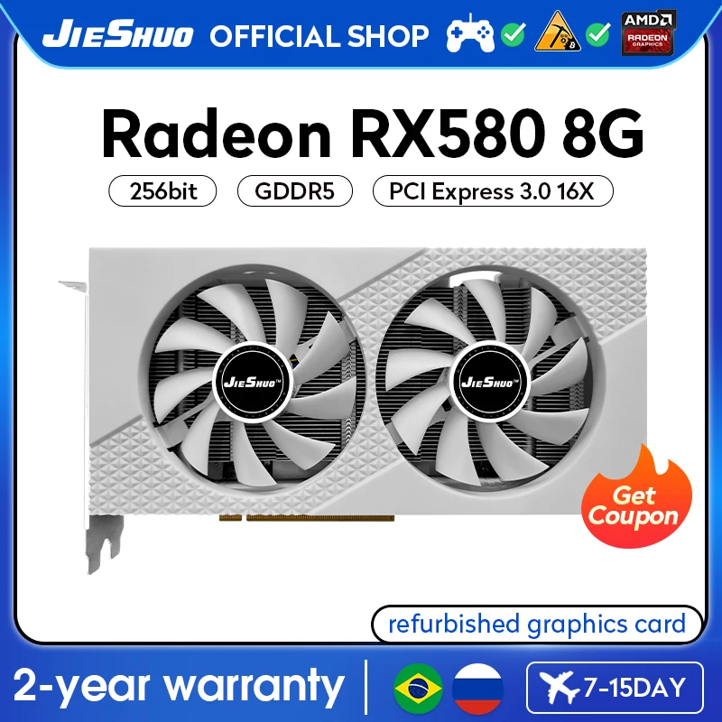 JIESHUO rx 580 8g 2048sp scheda grafica da gioco GDDR5,256Bit, PCI Express 3.0x16 GPU amd rx580 8gb PC Desktop Video Office KAS
JIESHUO rx 580 8g 2048sp scheda grafica da gioco GDDR5,256Bit, PCI Express 3.0x16 GPU amd rx580 8gb PC Desktop Video Office KAS