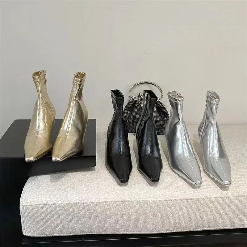 Brand Design Genuine Leather Women's Ankle Boots, Spring and Autumn Comfortable Soft Leather Short Boots, Ladies High Heels
Brand Design Genuine Leather Women's Ankle Boots, Spring and Autumn Comfortable Soft Leather Short Boots, Ladies High Heels