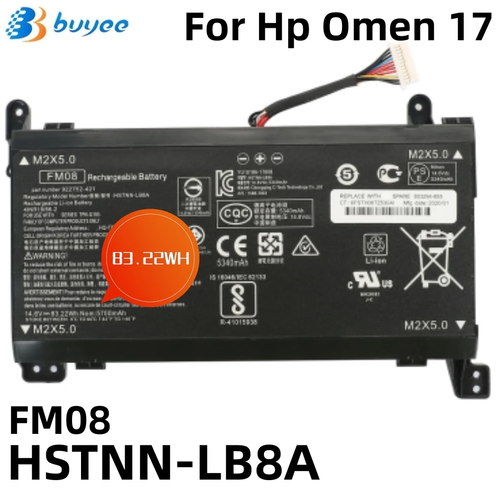 FM08 HSTNN-LB8A 12 Lines Laptop Battery For Hp Omen 17-AN018NB/AN193NG TPN-Q195 Series Notebook 14.6V 83.22Wh 5700mAh HSTNN-LB8B 
FM08 HSTNN-LB8A 12 Lines Laptop Battery For Hp Omen 17-AN018NB/AN193NG TPN-Q195 Series Notebook 14.6V 83.22Wh 5700mAh HSTNN-LB8B
