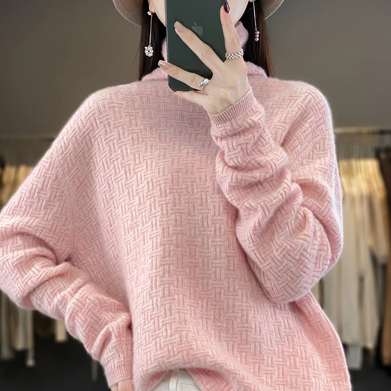 Loose and Lazy 100 Pure Woolen Sweater Women's High Neck Sweater 2023 Autumn/Winter New Knitted Korean Pullover Sweater Cashmere
Loose and Lazy 100 Pure Woolen Sweater Women's High Neck Sweater 2023 Autumn/Winter New Knitted Korean Pullover Sweater Cashmere