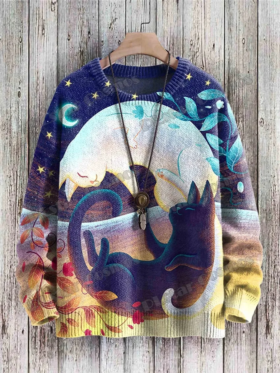 New Fun Cat Vintage Cute Cat Art Pattern 3D Printing Men's Knitted Pullover Winter Casual Knitted Pullover Sweater
New Fun Cat Vintage Cute Cat Art Pattern 3D Printing Men's Knitted Pullover Winter Casual Knitted Pullover Sweater