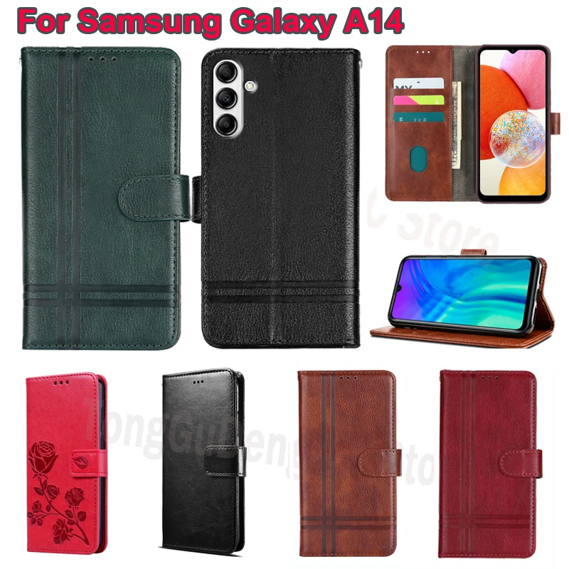 

Phone Cases For Funda Samsung Galaxy A14 4G A13 A23 S A33 A53 A73 5G A12 A22 A32 A52 A72 A02S A03 A04 A04S A14 A23E Wallet Cover