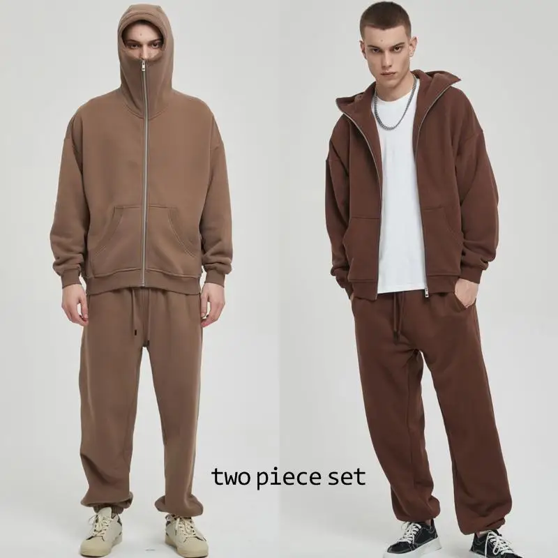 High Street Men's Zip Up Hoodies Two Piece Sets 360g Fleece Loose Hooded Sweatshirts Pullovers Unisex Fashion Couple Streetwears
High Street Men's Zip Up Hoodies Two Piece Sets 360g Fleece Loose Hooded Sweatshirts Pullovers Unisex Fashion Couple Streetwears