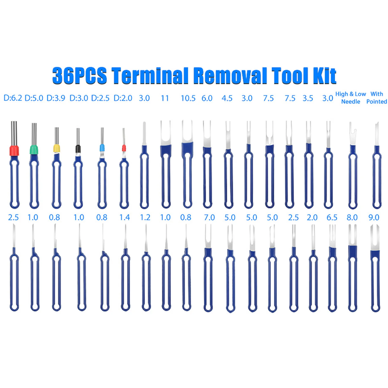 1Set/36PCS Optional Wire Terminal Removal Kit Stainless Steel 301 Material Electrical Connector Pin Removal Tool With Box
1Set/36PCS Optional Wire Terminal Removal Kit Stainless Steel 301 Material Electrical Connector Pin Removal Tool With Box