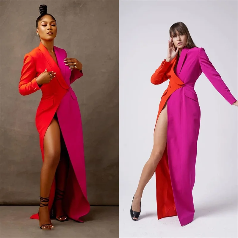 Fuchsia Pink And Red Women Suit Long Blazer Prom Dress Party Gown Jacket Fashion Celebrity Sexy Side Split Formal Wear
Fuchsia Pink And Red Women Suit Long Blazer Prom Dress Party Gown Jacket Fashion Celebrity Sexy Side Split Formal Wear