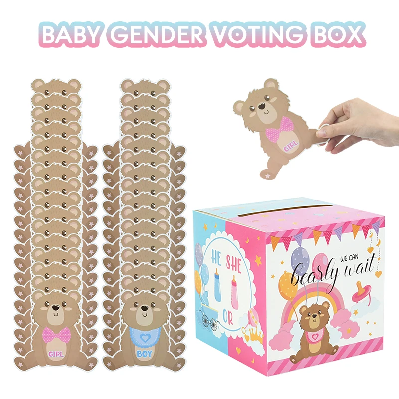 61Pcs/set Boy Or Girl Gender Reveal Decorations Voting Box Baby Gender Prediction Cards Babyshower Party Vote Game Baptism
61Pcs/set Boy Or Girl Gender Reveal Decorations Voting Box Baby Gender Prediction Cards Babyshower Party Vote Game Baptism