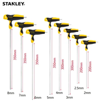 스탠리 엑스트라 롱 알렌 키 타입 T 바 육각 키, T 핸들 육각 키, 긴 렌치, 1 개, 2mm, 2.5mm, 3mm, 4mm, 5mm, 6mm, 7mm, 8mm