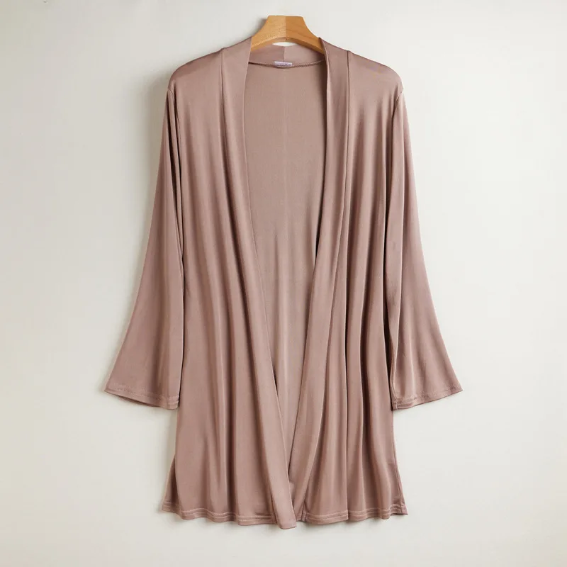 Discount Silk Knitted Top Women's Mid-length Solid Color Cardigan Breathable Mulberry Silk Thin Coat Air Conditioning Cape Women
Discount Silk Knitted Top Women's Mid-length Solid Color Cardigan Breathable Mulberry Silk Thin Coat Air Conditioning Cape Women