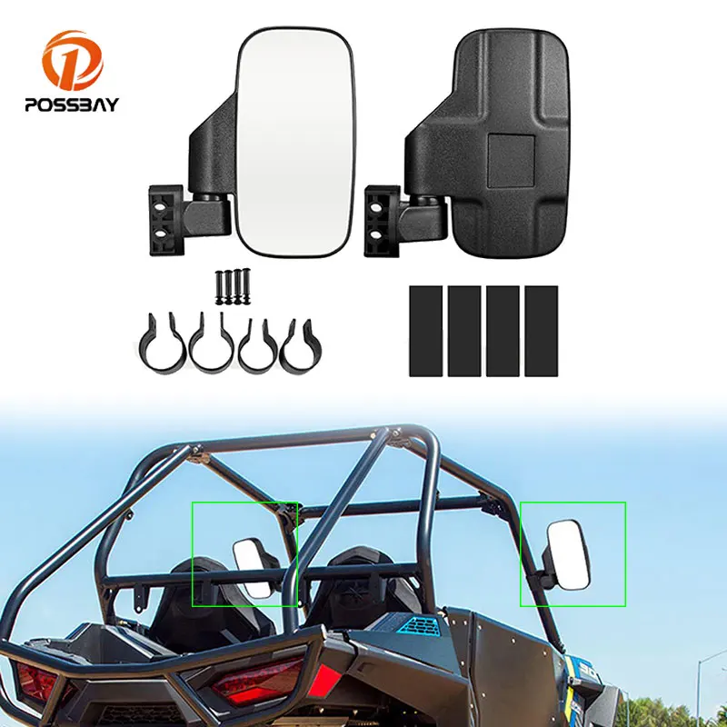 

Rear Side View Mirror 1.75" - 2" For Polaris RZR Can-Am Kawasaki Kubota Yamaha UTV ATV Motorcycle Accessories