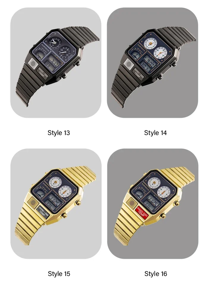 HUMPBUCK Digital Watch Multifunctional Round Dial Waterproof Luxury Wristwatch with Alarm LED and Day of the Week Display HUMPBUCK Digital Watch Multifunctional Round Dial Waterproof Luxury Wristwatch with Alarm LED and Day of the Week Display