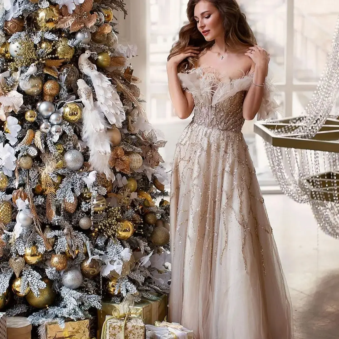 FATAPAESE Luxury Wedding Dress Featured Feathers Beading Stones Gem Bodice with A Line Skirt Forma Formal Party Gown Maxi
FATAPAESE Luxury Wedding Dress Featured Feathers Beading Stones Gem Bodice with A Line Skirt Forma Formal Party Gown Maxi
