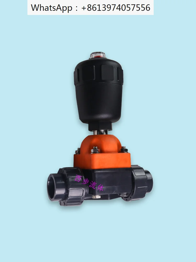 

Double-operated pneumatic diaphragm valve corrosion-resistant UPVC union by receptacle plastic flange pneumatic diaphragm valve