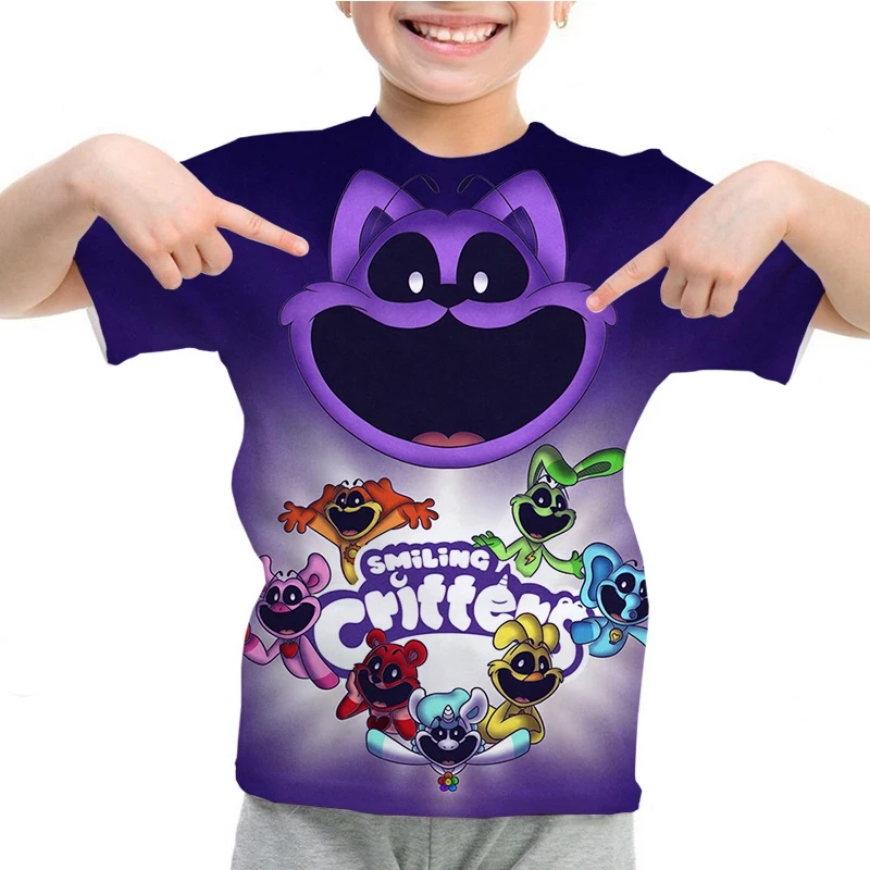 

Kids Smiling Critters 3D T Shirt Toddler Cartoon T-shirt Boys Summer Short Sleeve Tee O-neck Tshirt Girls Tops Children Clothing