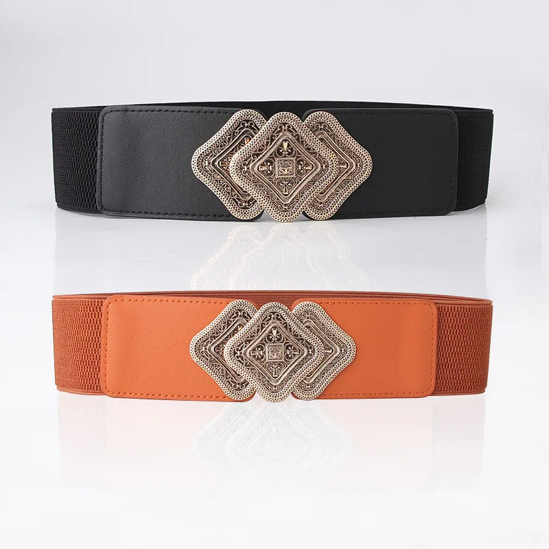 Fashion Vintage Belt for Women Engraved Pair Buckle Ladies' BeltS Stretch Elasticated Wide Waistband
Fashion Vintage Belt for Women Engraved Pair Buckle Ladies' BeltS Stretch Elasticated Wide Waistband