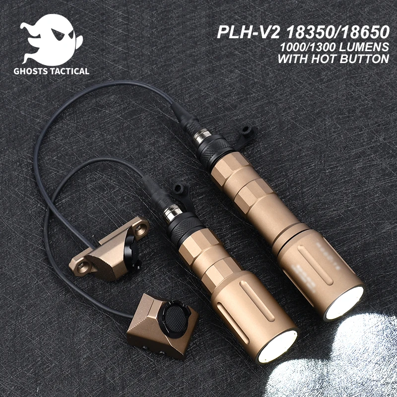 

Tactical Flashlight PLHV2 18350 18650 Scout Light 1000/1300 Lumens M600DF Aifsoft Hunting Weapon Rifle Light Mlok Keymod Wwitchs