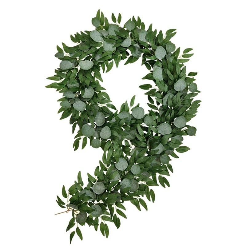 

BEAU-10X Artificial Eucalyptus And Willow Vines Faux Garland Ivy For Wedding Backdrop Arch Wall Decor Table Runner Vine
