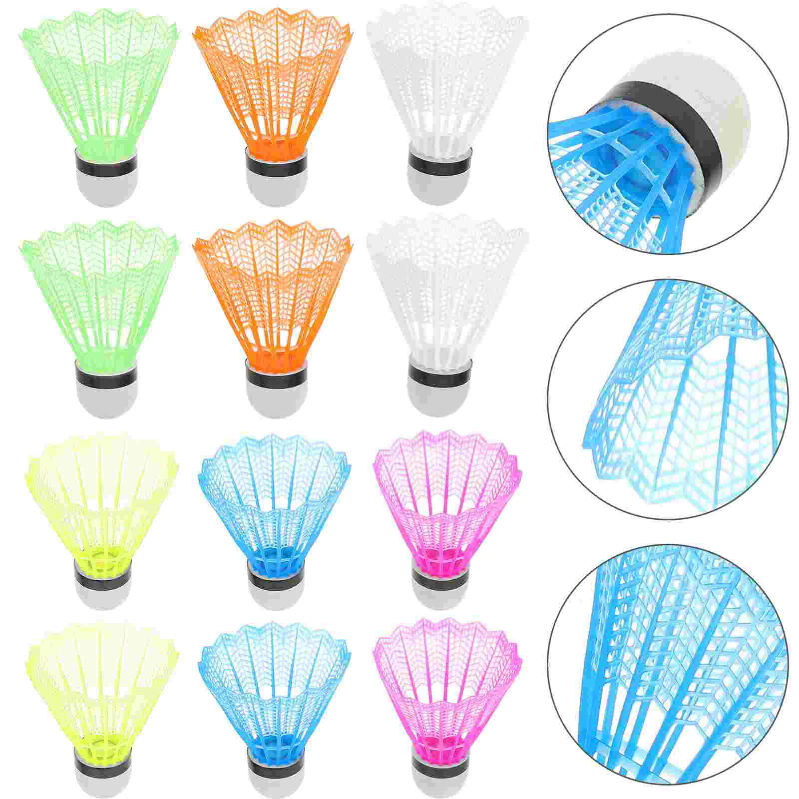 12 Pcs Colored Badminton Beginners Exercising Shuttlecocks High Speed Workout Gym Equipment Plastic
12 Pcs Colored Badminton Beginners Exercising Shuttlecocks High Speed Workout Gym Equipment Plastic