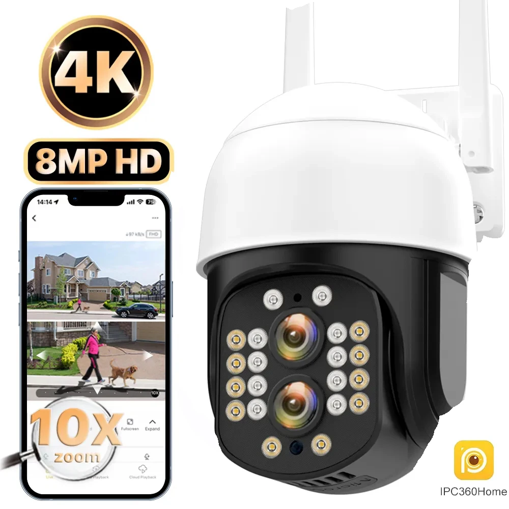 IPC360 HOME 4K 8MP Outdoor PTZ Camera 10X Zoom Dual Lens AI Detection Two Way Audio Video Color Night Vision Surveillance Camera
IPC360 HOME 4K 8MP Outdoor PTZ Camera 10X Zoom Dual Lens AI Detection Two Way Audio Video Color Night Vision Surveillance Camera