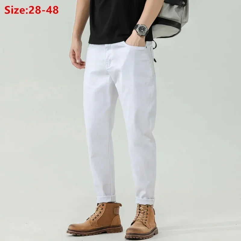 Big Size White Denim Trousers Mens Pencil Fit Plus 42 44 46 48 Spring Autumn Boys Elastic Cowboy Jeans Stretched Motor Pants
Big Size White Denim Trousers Mens Pencil Fit Plus 42 44 46 48 Spring Autumn Boys Elastic Cowboy Jeans Stretched Motor Pants