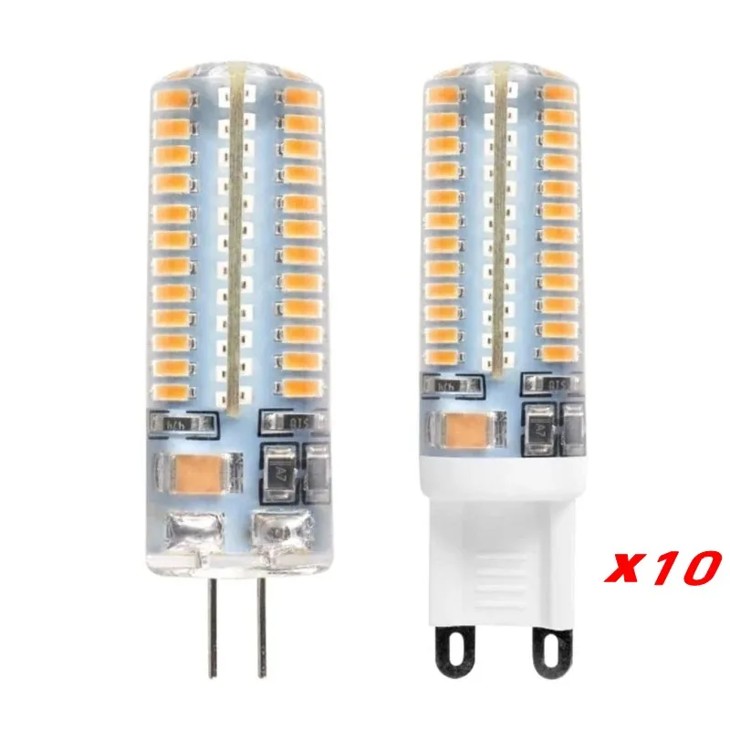 

10Pcs/lot G4 LED Bulb Lamp 3W 5W 9W 12W 15W SMD G9 3014 AC 220V 110V White/Warm White Light Replace Halogen Spotlight Chandelier