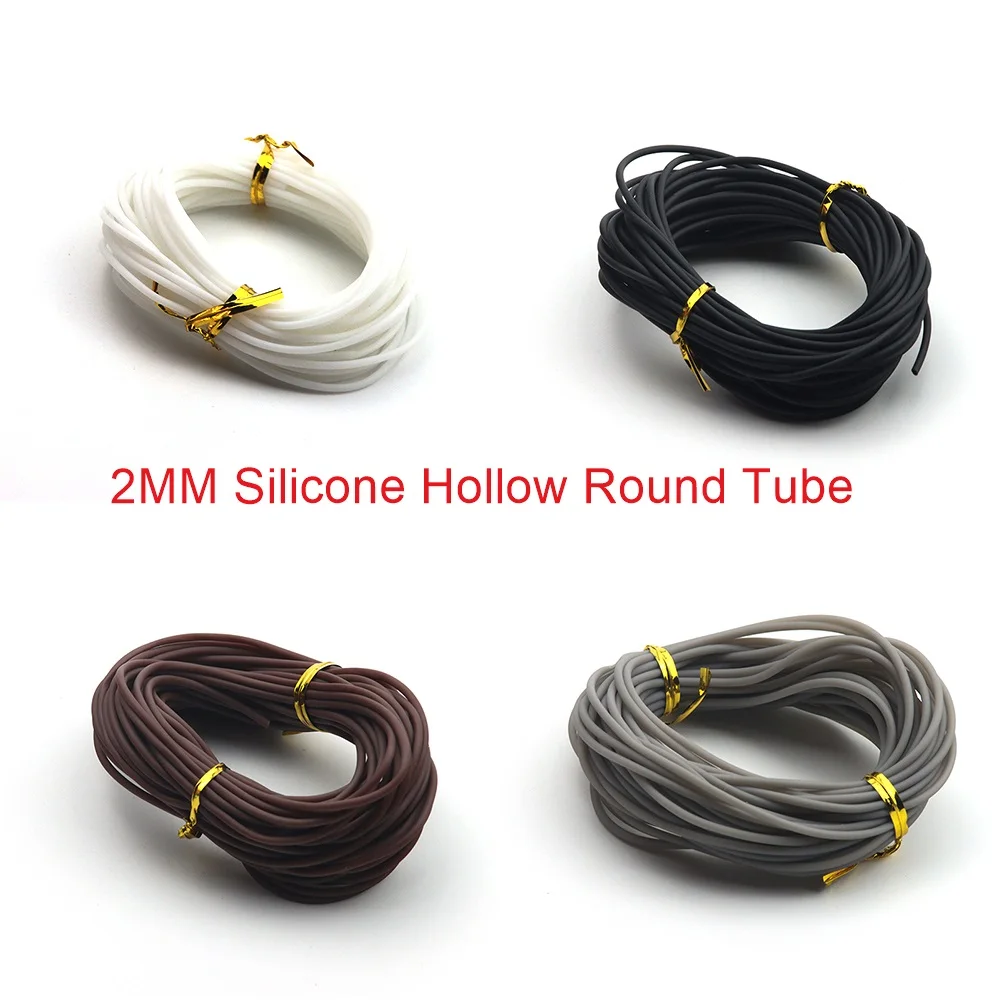 

1/2Yards /LOT 2MM Jewelry Cord Cover Memory Wire Color Silicone Hollow Round Tube Soft Rubber Tubing DIY Jewelry Necklace Making