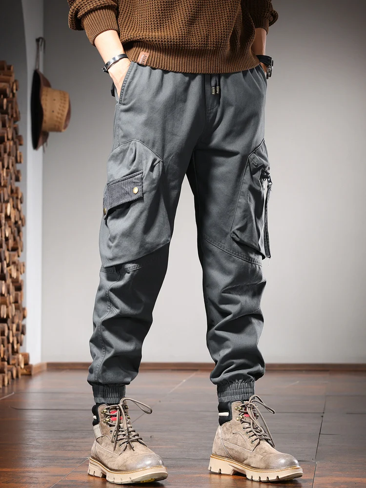 100% Cotton Casual Cargo Pants Men Autumn Fashion Tactical Big Pockets Elastic Waist Drawstring Joggers Trousers
100% Cotton Casual Cargo Pants Men Autumn Fashion Tactical Big Pockets Elastic Waist Drawstring Joggers Trousers