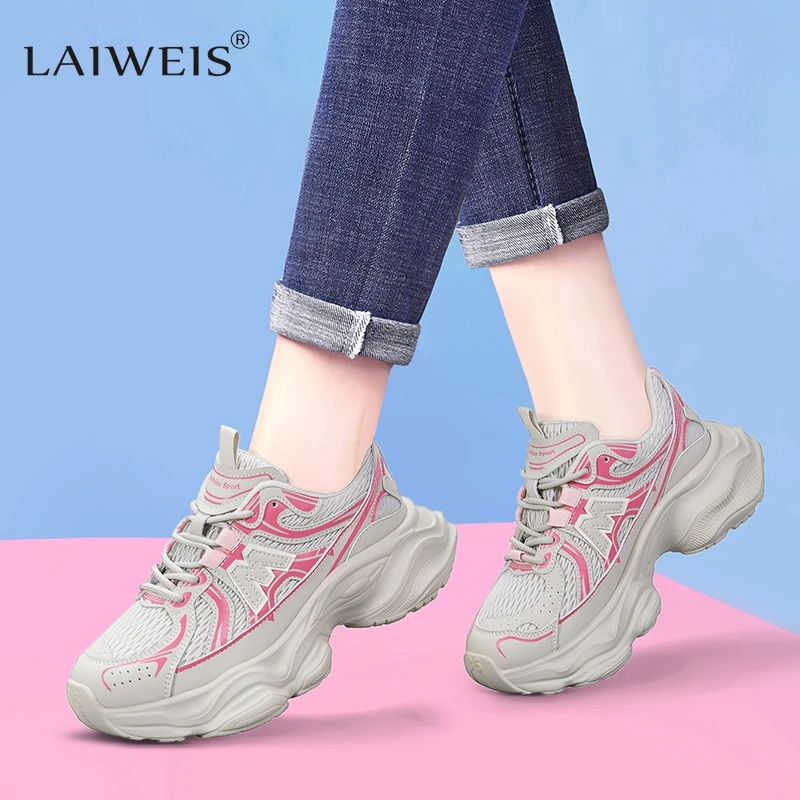 

Brand Luxury Sneakers WOMEN'S Thick-soled Running Shoes Soft-Soled Fashion Casual Shoes Students Young All-match School Shoes