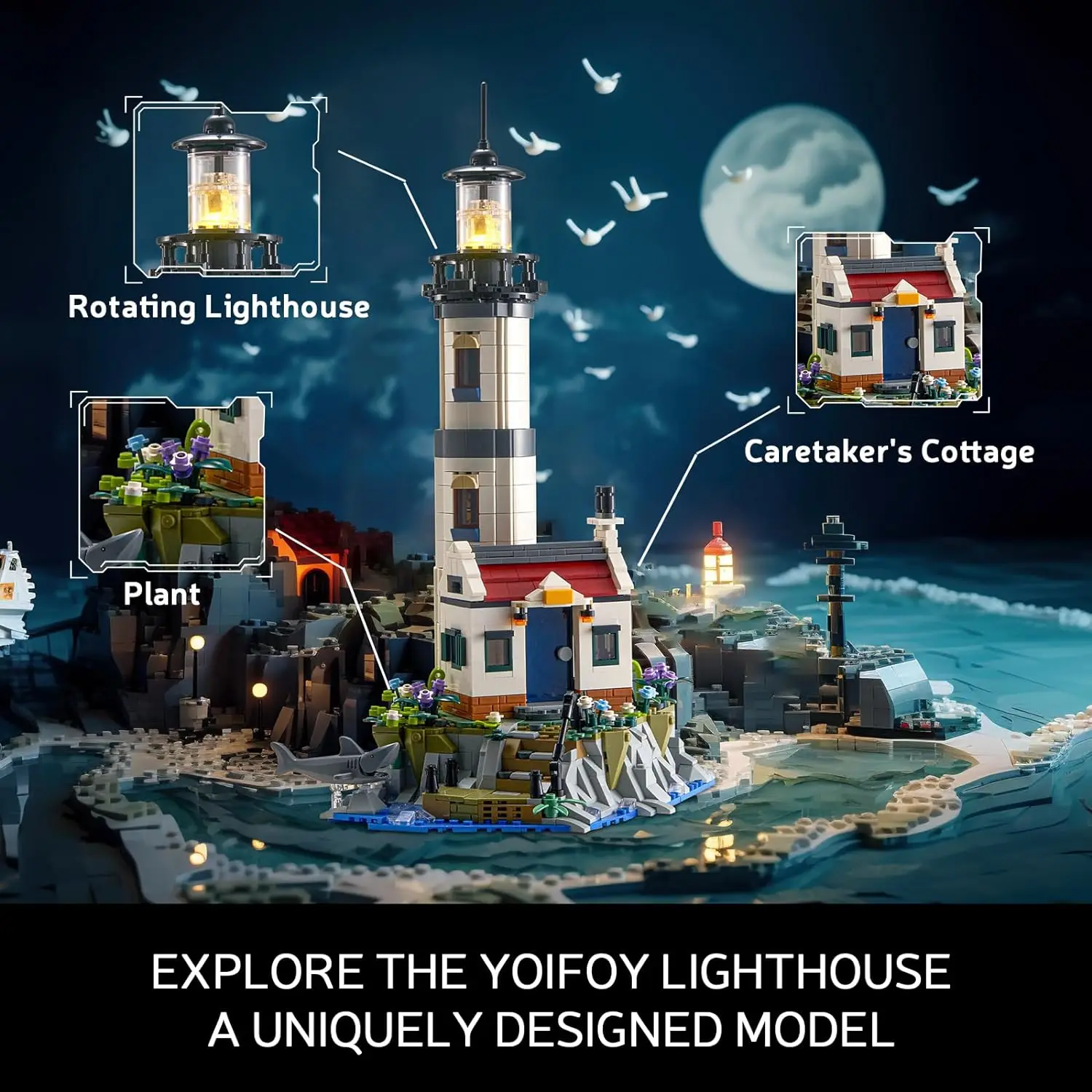 1677PCS Electric Lighthouse Building Blocks Fisherman Rescue Boats Lighthouse Model Bricks With Light Kids Toys Christmas Gifts 1677PCS Electric Lighthouse Building Blocks Fisherman Rescue Boats Lighthouse Model Bricks With Light Kids Toys Christmas Gifts