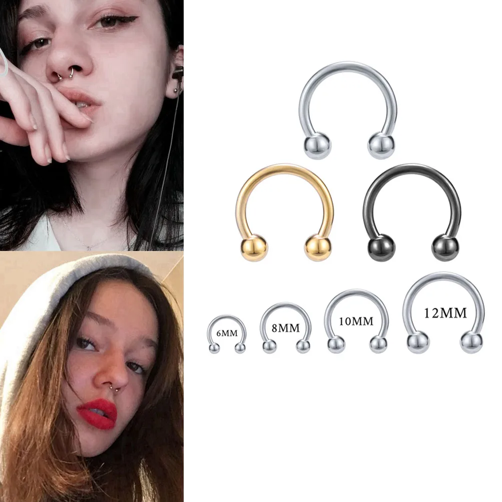 

150 PC 316L Body Piercing Jewelry Stainless Steel Nose Ring 14G 16G Nose Piercings Helix Ear Piercing Septum Rings for Women Men