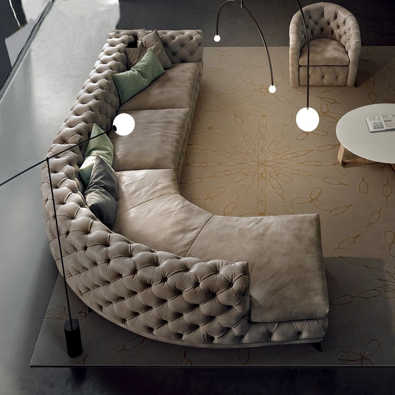 Nordic light luxury fabric curved sofa modern simple living room villa L-shaped corner sofa
Nordic light luxury fabric curved sofa modern simple living room villa L-shaped corner sofa