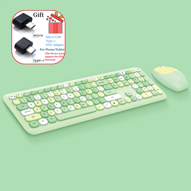 Kawaii Wireless Keyboard and Optical Mouse Combo Silent 2.4GHz Wireless with Colorful Cute 110 Keys Full-Sized Keyboard for PC
Kawaii Wireless Keyboard and Optical Mouse Combo Silent 2.4GHz Wireless with Colorful Cute 110 Keys Full-Sized Keyboard for PC