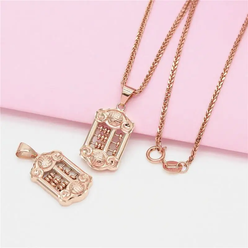 585 Purple Gold Plated 14K Rose Gold New Chinese Style Abacus Neckalce for Woman Exquisite Retro Pendant Party Jewelry
585 Purple Gold Plated 14K Rose Gold New Chinese Style Abacus Neckalce for Woman Exquisite Retro Pendant Party Jewelry