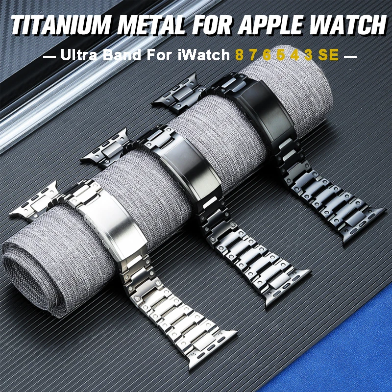 Correa Titanium Strap for Apple Watch Ultra 49mm 41mm 40mm Luxury Metal Watchband 45mm for IWatch Series 8 7 SE 6 44mm Wristband
Correa Titanium Strap for Apple Watch Ultra 49mm 41mm 40mm Luxury Metal Watchband 45mm for IWatch Series 8 7 SE 6 44mm Wristband