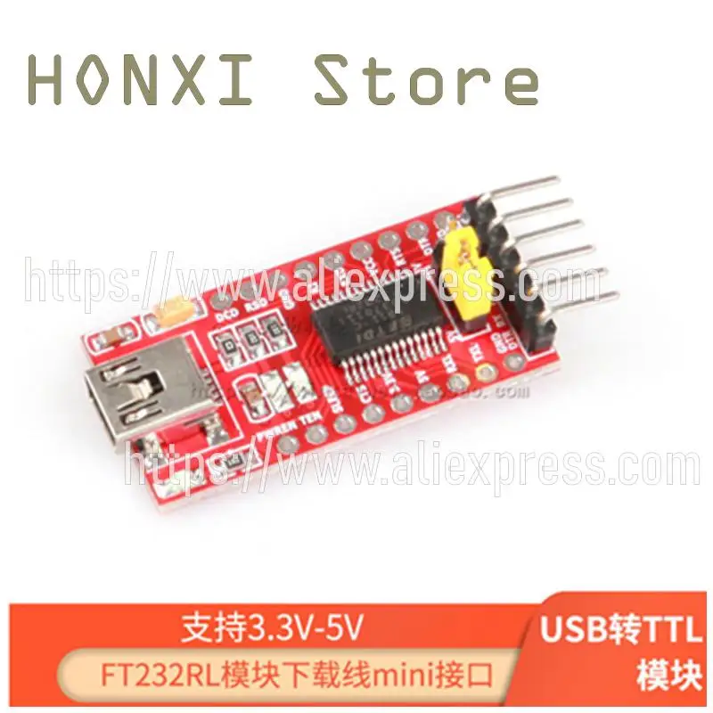 1PCS Turn the USB 3.3V to 5V TTL support FT232RL download line mini interface module
1PCS Turn the USB 3.3V to 5V TTL support FT232RL download line mini interface module