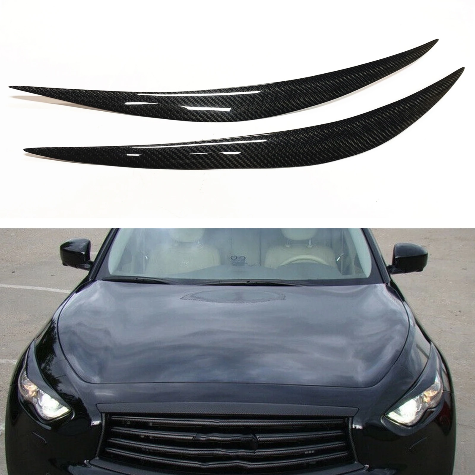Car Head Light Cover Eyebrow Sticker Front Headlight Brow Headlamp Eyelid Carbon Fiber For Infiniti FX35 FX37 FX50 2009-2013
Car Head Light Cover Eyebrow Sticker Front Headlight Brow Headlamp Eyelid Carbon Fiber For Infiniti FX35 FX37 FX50 2009-2013