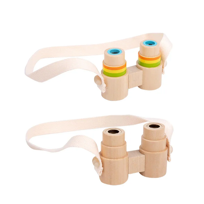 

Children Magnification Toy Wooden Pretend Play Binoculars Toy Binocular Telescope for 3-12 Years Baby Camping Sports Events