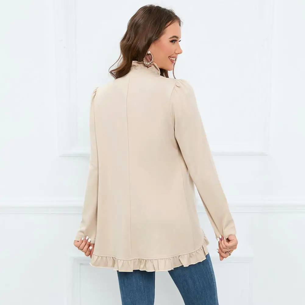 Women Suit Coat Elegant Ruffle Trim Suit Jacket for Women Double Breasted Office Coat Autumn Winter Solid Color Outwear Buttoned
Women Suit Coat Elegant Ruffle Trim Suit Jacket for Women Double Breasted Office Coat Autumn Winter Solid Color Outwear Buttoned