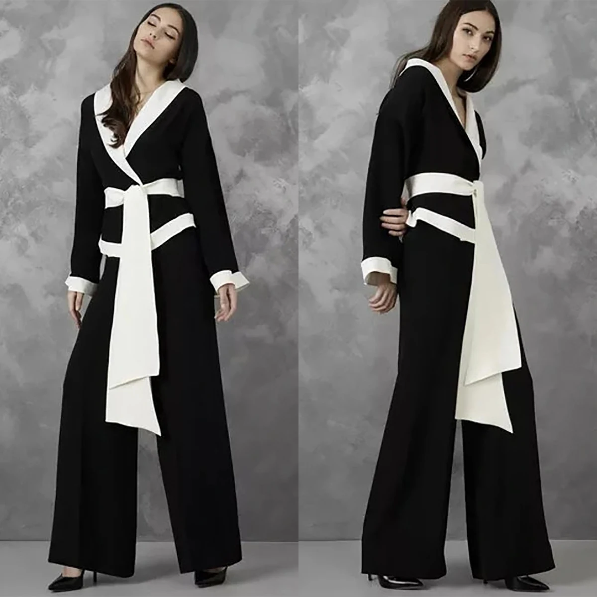 Fashion Show Black White Women Suits Loose Blazer Top Sets Ladies Party Prom 2 Pieces Custom Made Outfits
Fashion Show Black White Women Suits Loose Blazer Top Sets Ladies Party Prom 2 Pieces Custom Made Outfits