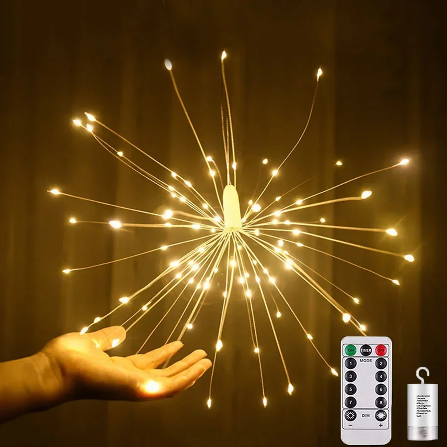 150/200 LED Starburst String Lights Christmas Fireworks Lights with Remote Waterproof Copper Wire Hanging Starburst Light
150/200 LED Starburst String Lights Christmas Fireworks Lights with Remote Waterproof Copper Wire Hanging Starburst Light