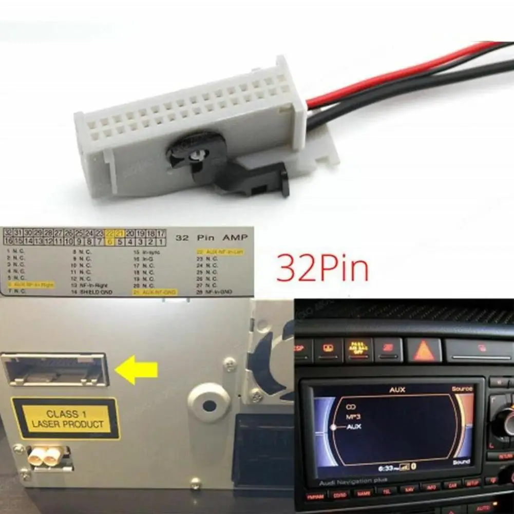 

Bluetooth-модуль совместимый с беспроводным аудиовходом для Audi RNS-E стерео адаптер AUX A4 TT навигация A8 радио 32pin A3 R8 G3 Z5L4