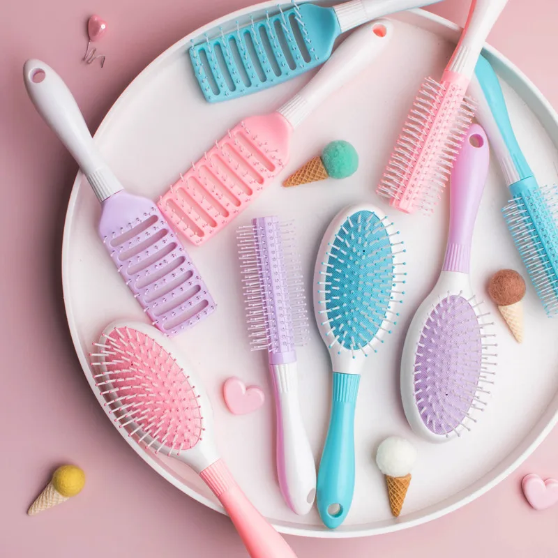 

Cartoon Cute Hair brush Girls Scalp Massage Comb Wet Curly Brush for Salon dressing Styling Tool i see hair