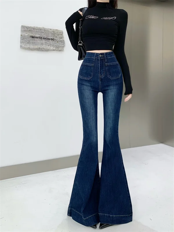 

Women's Bootcut Flare Denin Jeans,Stretch High Waisted Classic Blue Jean Bell Bottom,Long Pants with Flared Korean y2k clothing