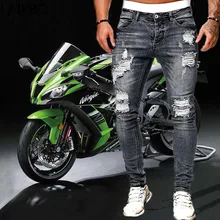 Mens Ripped Skinny Jeans Blue Slim Fit Hole Pencil Pants Casual Biker Trousers Streetwear 2021 High Quality Denim Man Clothing
Mens Ripped Skinny Jeans Blue Slim Fit Hole Pencil Pants Casual Biker Trousers Streetwear 2021 High Quality Denim Man Clothing