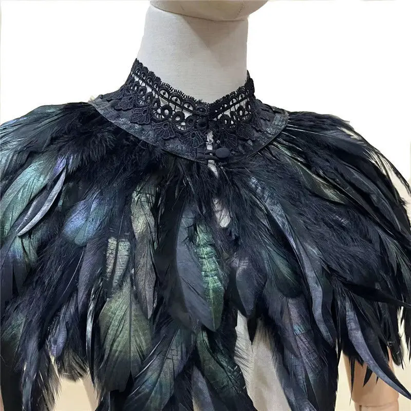 Adult Black Gothic Victorian Scarf Poncho Wrap Natural Feather Choker Collar Cape Shawl Stole Halloween Cosplay Costume
Adult Black Gothic Victorian Scarf Poncho Wrap Natural Feather Choker Collar Cape Shawl Stole Halloween Cosplay Costume