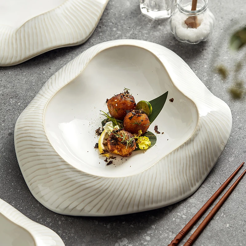 

Ceramic Special-shaped Western Food Soup Plate Club Ceramic Tableware Cold Dishes Molecular Cooking Artistic Conception Dishes