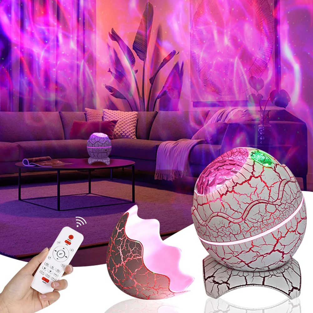 

Dinosaur Eggs Shell Light Remote/Sound Control Starry Night Light Projector USB Charging Bluetooth-Compatible for Kids Gifts